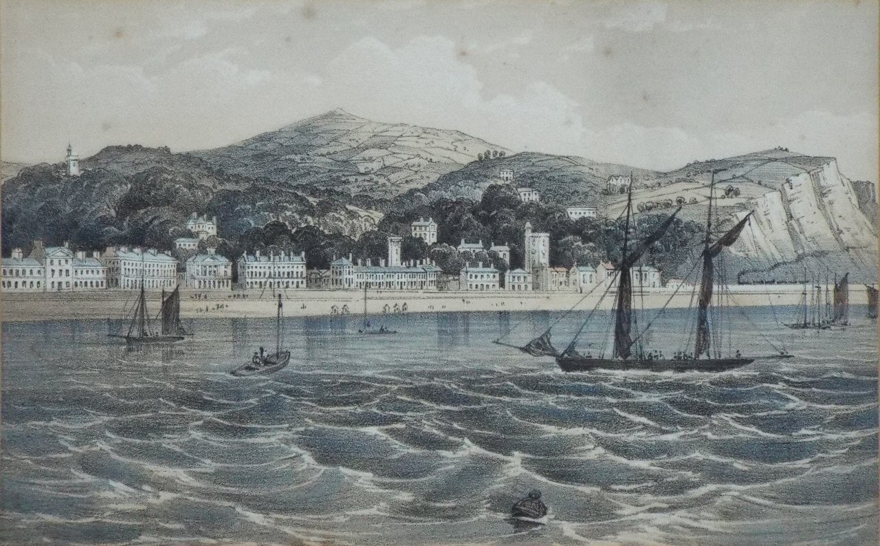 Lithograph - Teignmouth from the Sea.